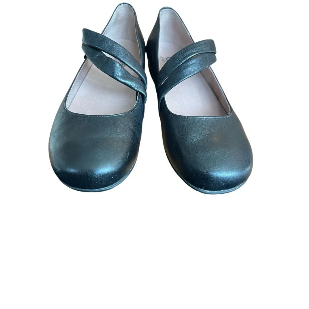 Abeo B.I.O.system Talia Mary Jane Flats Women 7.5 Black Leather Comfort